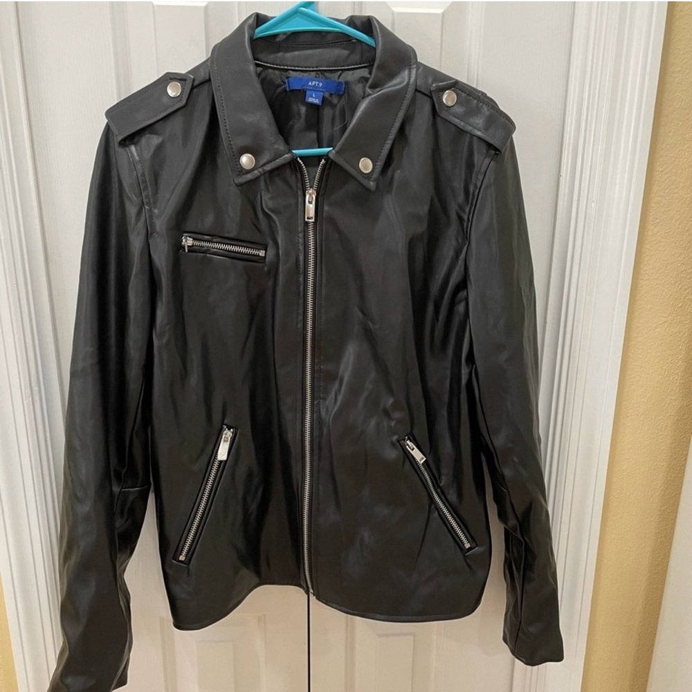 Apt. 9 Classic Black Faux Leather Jacket